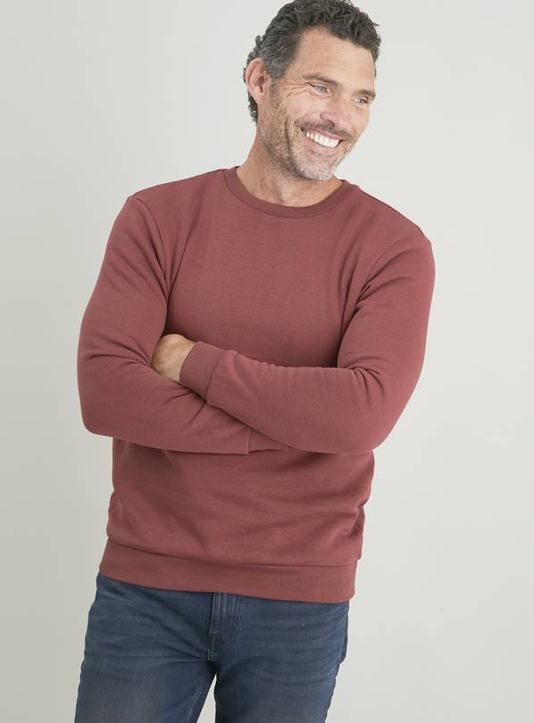 Buy Washed Dark Red Crew Neck Sweatshirt XXXL Sweatshirts and